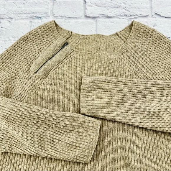 Eileen Fisher Ribbed Knit Sweater Large Beige Yak Wool Blend Soft Cozy Warm - Picture 2 of 8